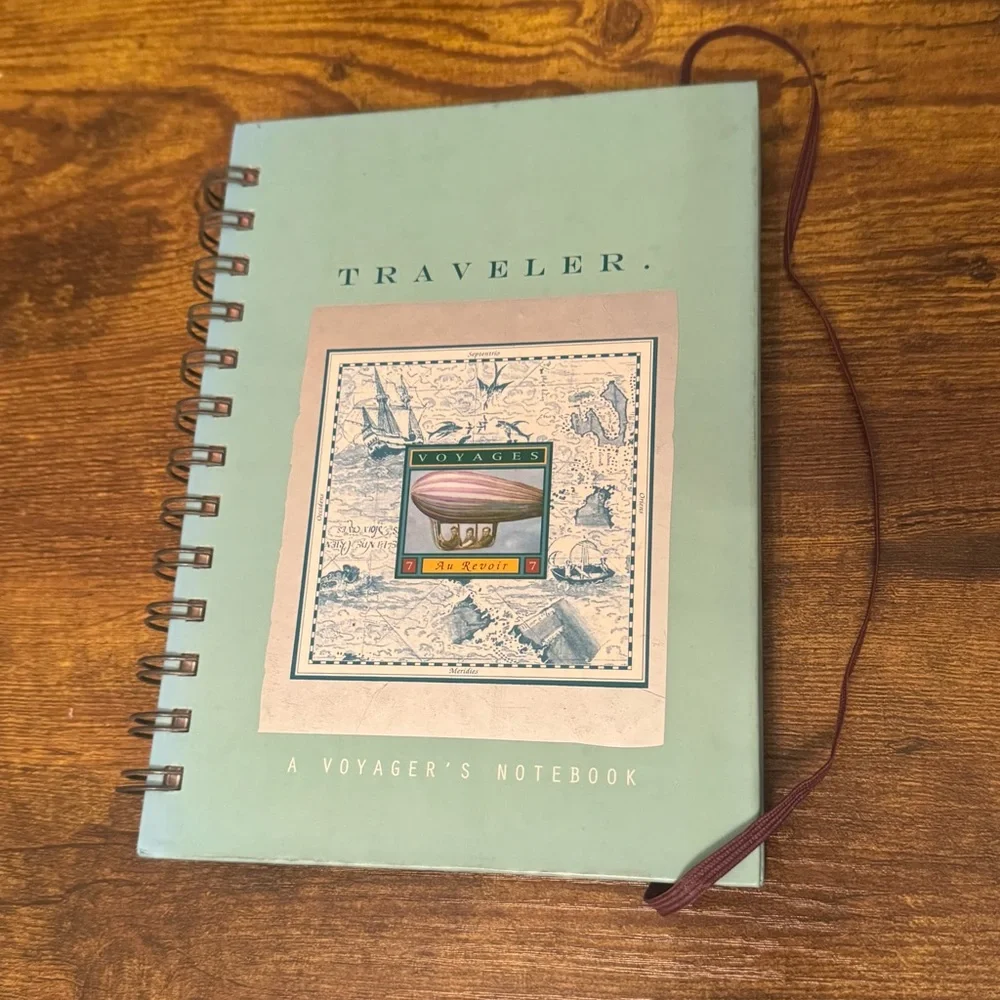 Stewart Tabori Chang Traveler Vintage Voyage Map Journal 1996 Spiral Travel Book
